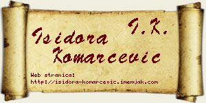 Isidora Komarčević vizit kartica